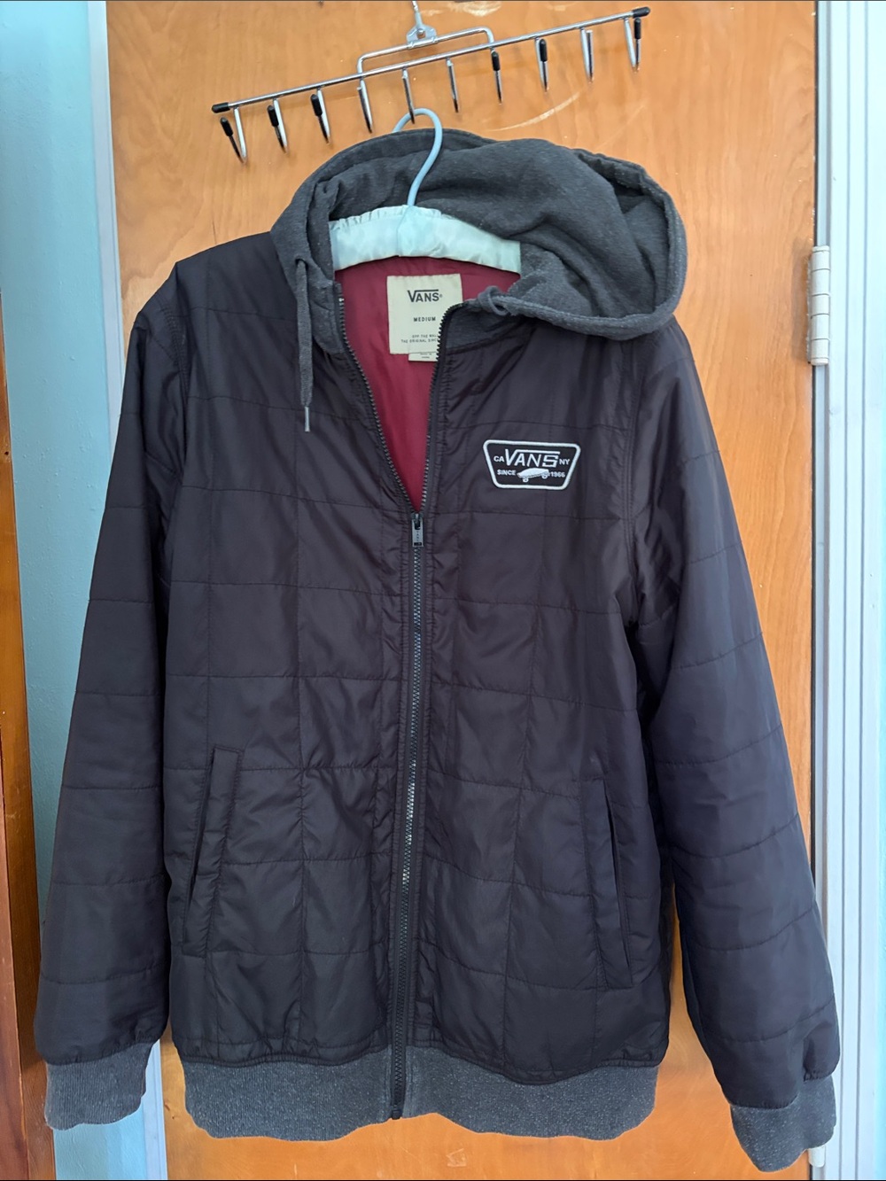 Vans Mens Black Quilted Hooded Jacket
